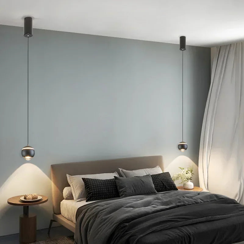 DecorBites™ LED Bedside Lifting Chandelier – Modern Minimalist Nordic Pendant Light for Home Décor