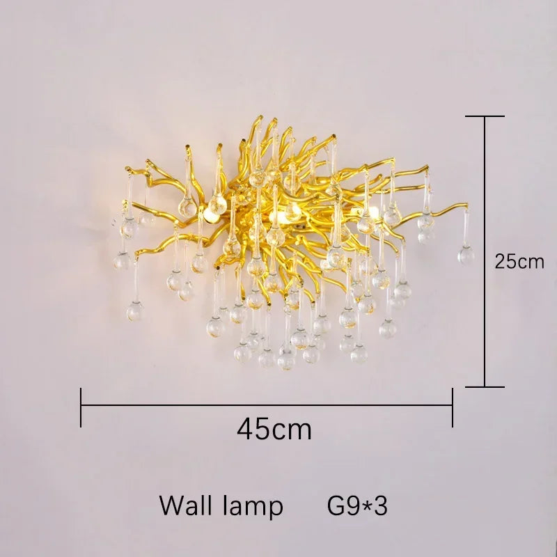 DecorBites™ Crystal Dendritic Chandelier: Modern Luxe for Living Room, Dining Room, Bedroom, Hotel Lobby
