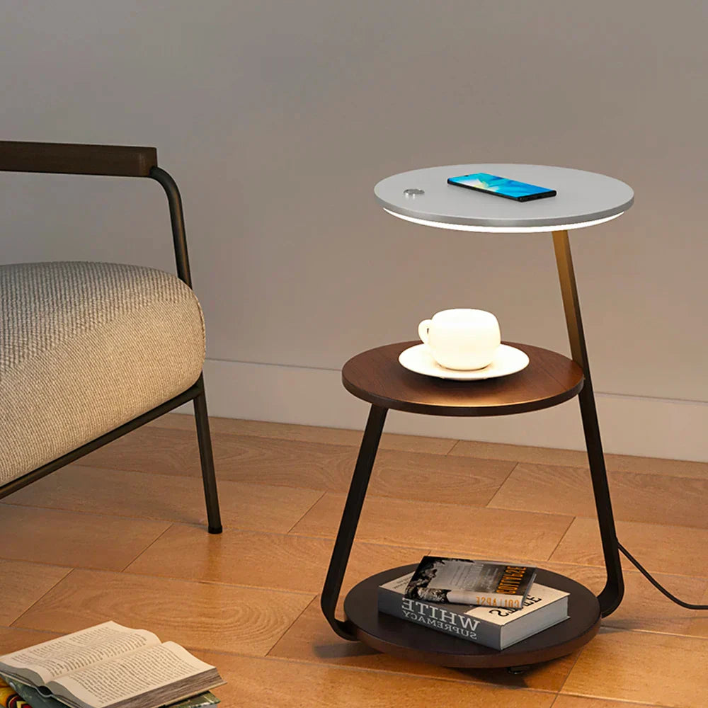 DecorBites™ LED Wood Shelf Floor Lamp for Bedroom Living Study Room