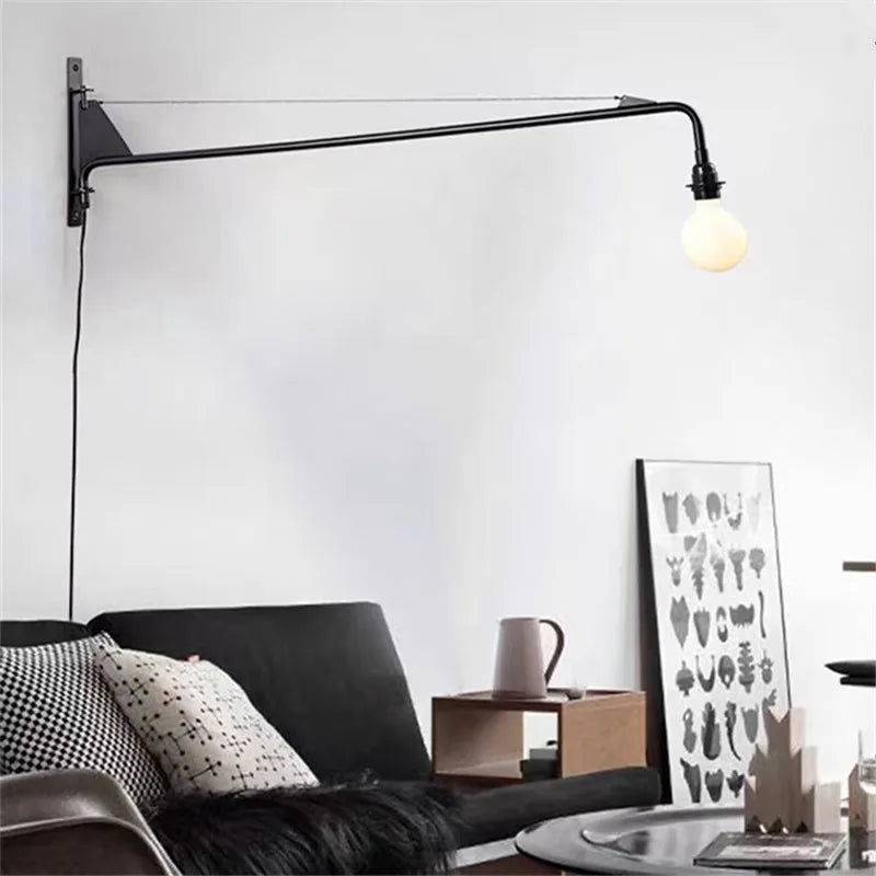 مصباح حائط بذراع متأرجح من أنابيب الديكور الصناعية DecorBites™ لديكور مطبخ علوي