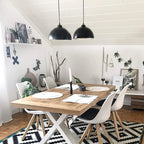 Nordic Industrial Black Dome Pendant Light
