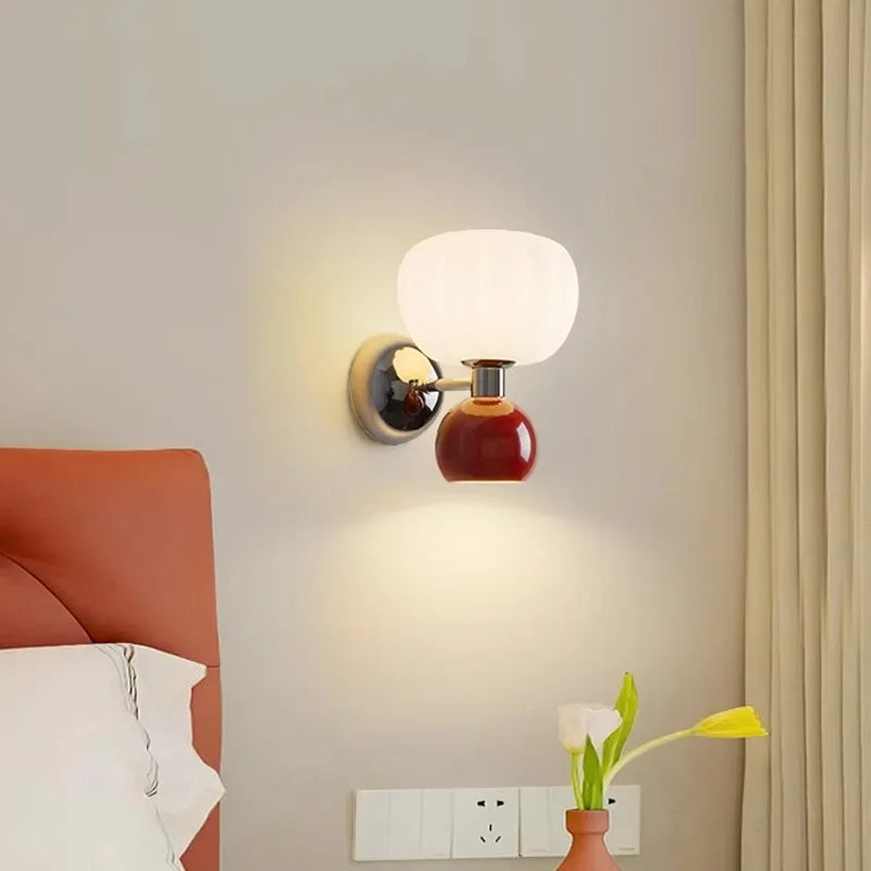 DecorBites™ Cream Breeze Pumpkin LED Wall Lamps, Elegant Lighting for Bedroom Living Room Dining Hallway