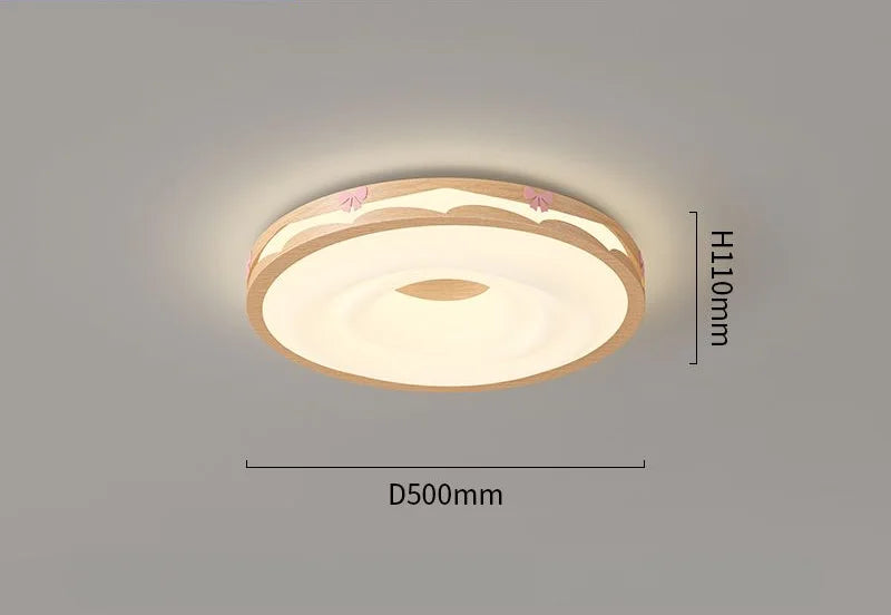 DecorBites™ Cream Wind Walnut Round Master Bedroom Lamp Warm Retro Hanging Ball Ceiling