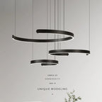 Modern Ring LED Pendant Light in Black or White