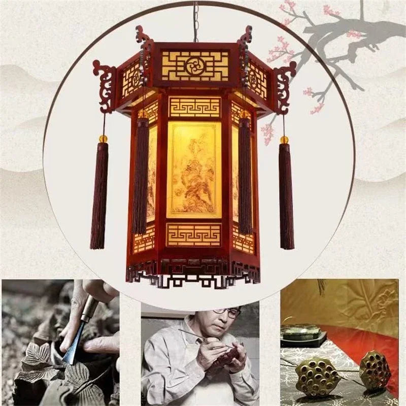 DecorBites™ Bamboo Lantern Pendant Lights: Classical Beauty for Living or Dining Room Decor