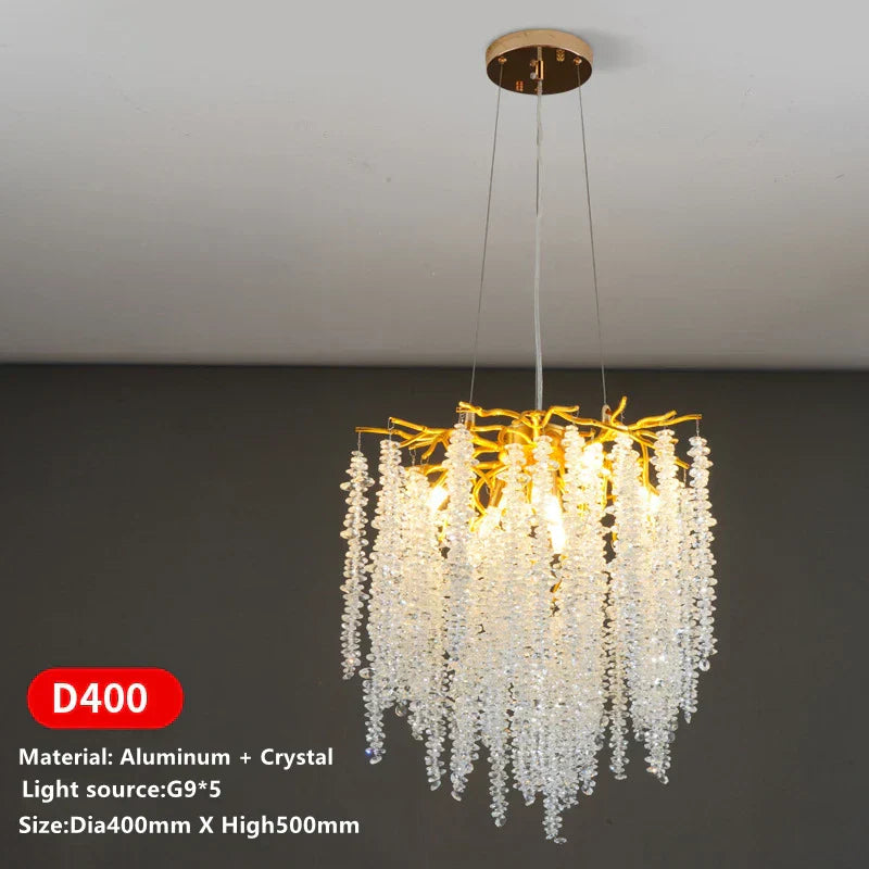 DecorBites™ Crystal Tassel Ceiling Chandelier for Luxurious Home Decor