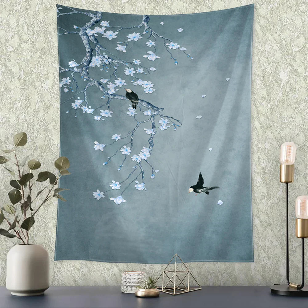 DecorBites™ Flying Crane Wall Hanging Tapestry for Home Retro Wall Decor
