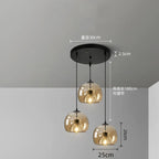 Nordic Smoke Gray Glass Pendant Light Chandelier