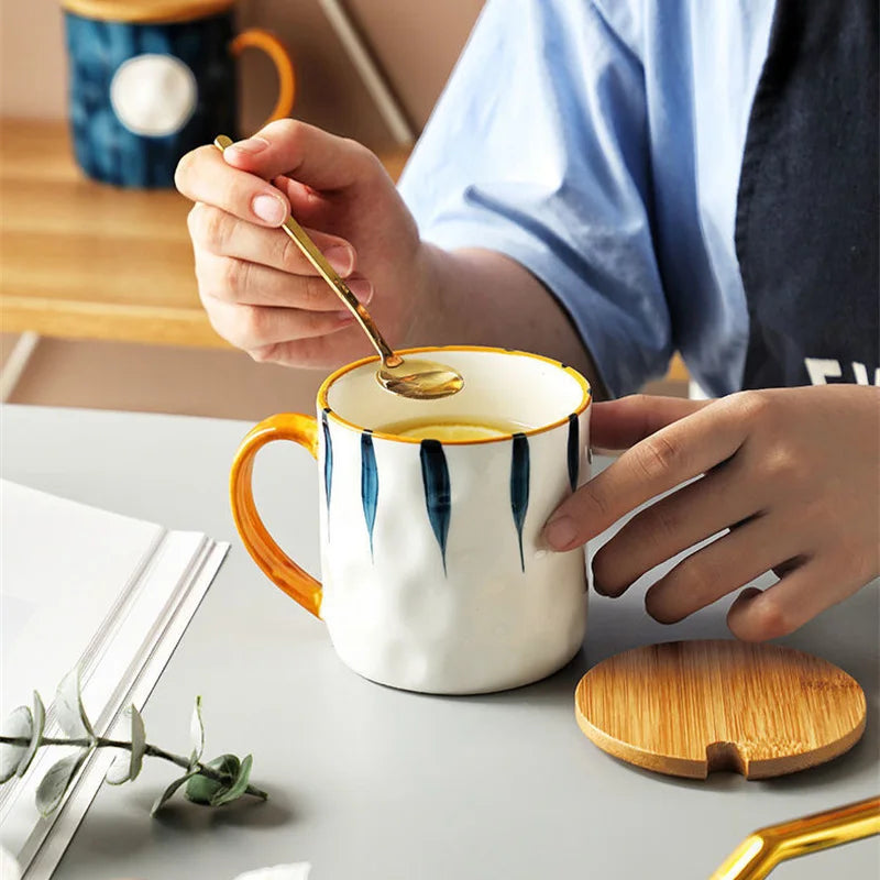 كوب DecorBites™ سيراميك ياباني مع ملعقة وغطاء