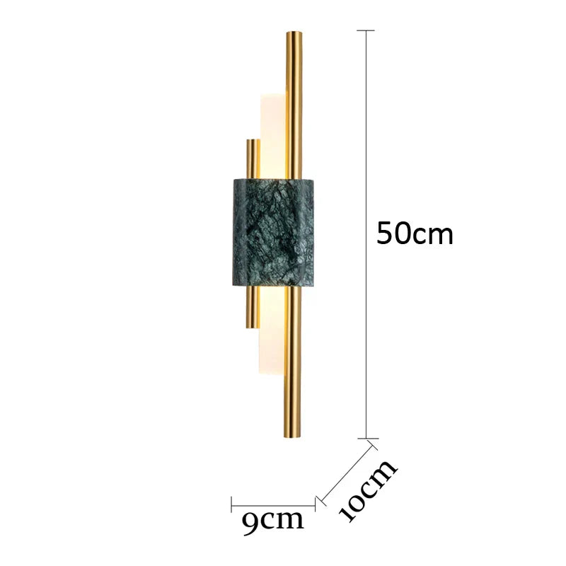 DecorBites™ Green White Marble Wall Lamp - Luxury Golden Decor LED Light