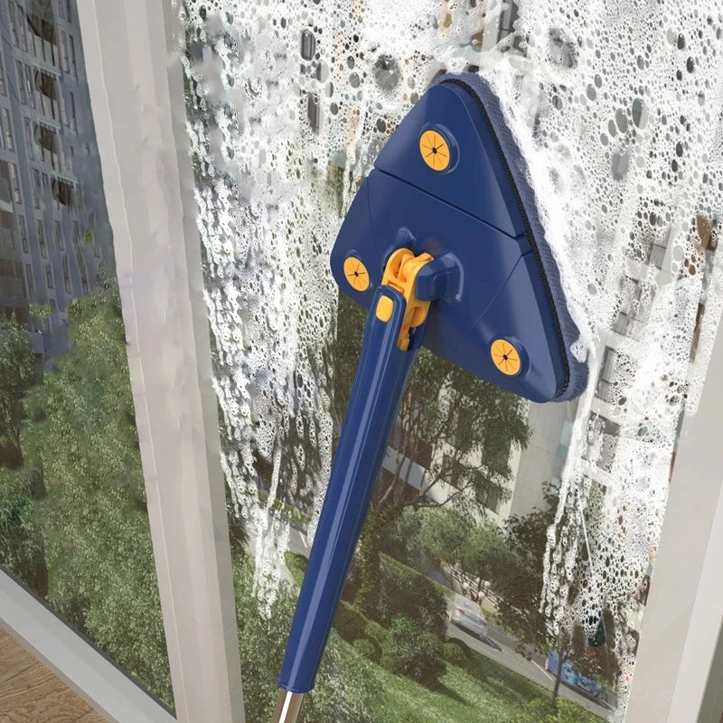 DecorBites™ 360 Rotating Telescopic Triangle Floor Mop & Window Squeegee