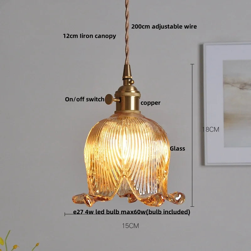 DecorBites™ Green LED Pendant Light Fixture Glass Japan Style Hang Lamp