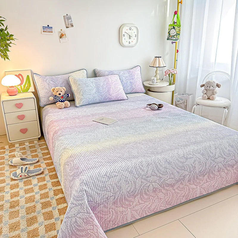 مفرش سرير فردي من DecorBites™ Dreamy Gradient: مانع للانزلاق، مرتبة مبطنة سميكة للاستخدام في الفصول الأربعة