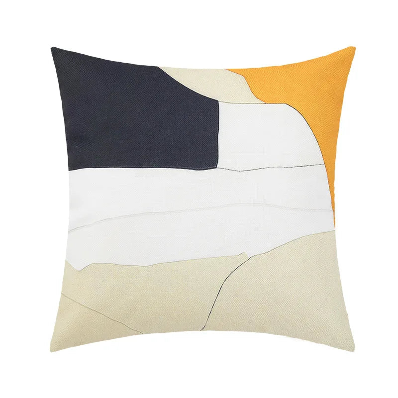 DecorBites™ Abstract Geometric Print Cotton Linen Pillow Cover Nordic Style Decor Pillowcase