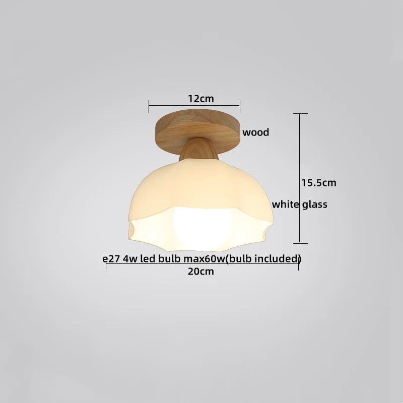 DecorBites™ LED Ceiling Lamp Modern Style Wood Glass Luminaria