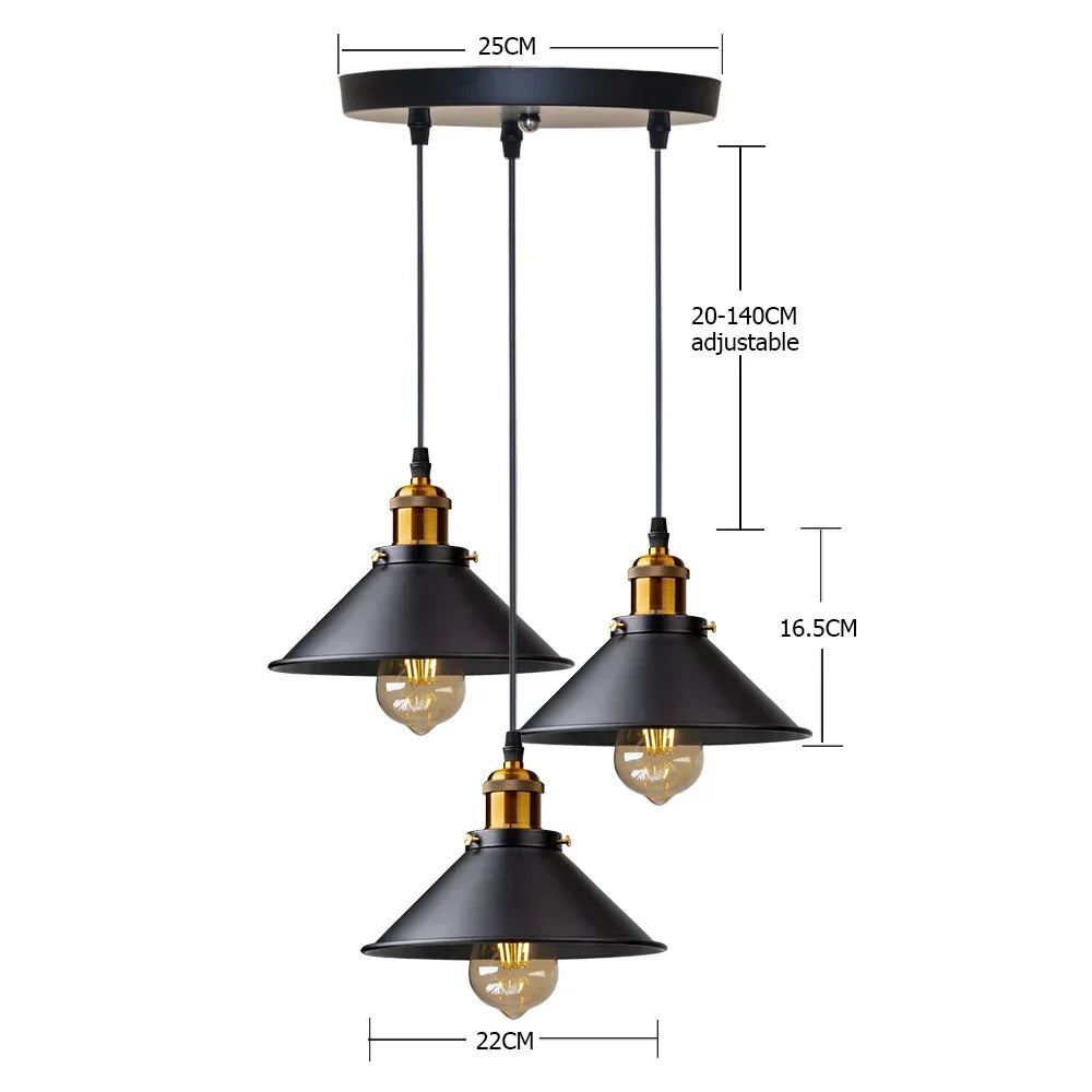 Suspension LED industrielle rétro DecorBites™ pour la maison, la salle à manger, le bar et la décoration de restaurant