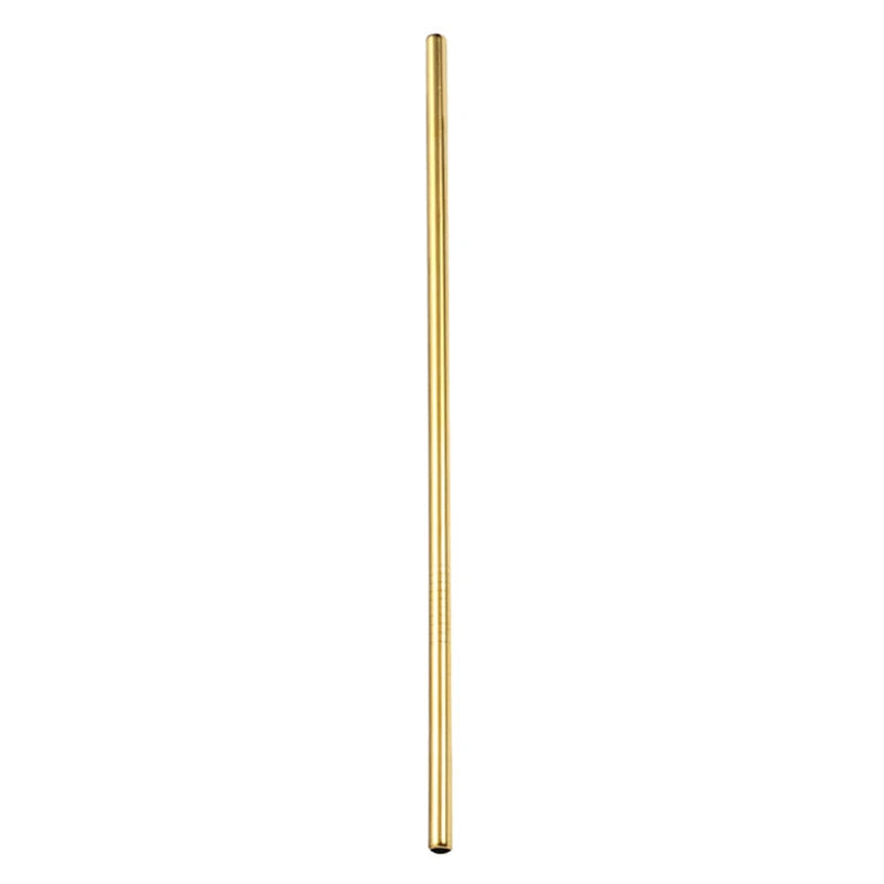 DecorBites™ 304 Stainless Steel Reusable Straws Set for Drinks - Eco-Friendly Metal Curved & Straight
