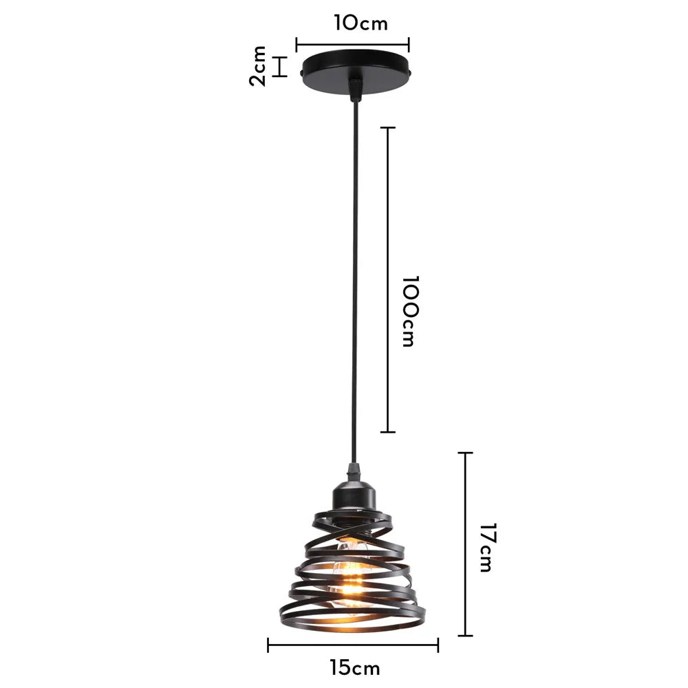 مصباح سقف متدلي DecorBites™ Iron Cage Ring Chandelier للمطبخ وغرفة المعيشة
