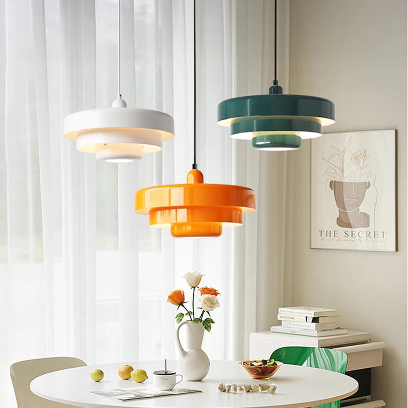 Retro Orange Metal Pendant Light