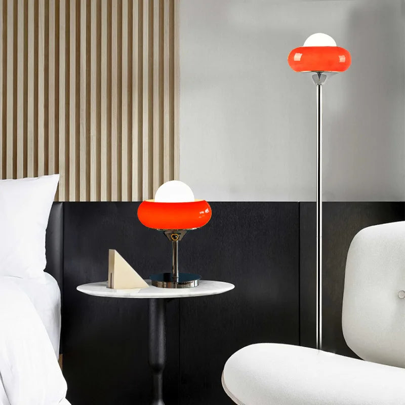DecorBites™ Guzzini Modern Bauhaus Table Lamp Bedroom Study Living Room Retro Yellow Cream