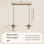Modern Travertine Stone Pendant Light With Walnut Accent