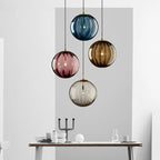Nordic Glass Globe Pendant Light With Iron Finish