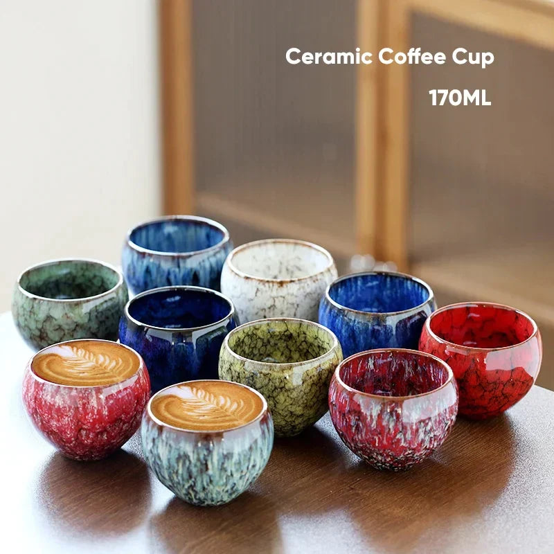 DecorBites™ 170ml Ceramic Coffee Cup Kung Fu Tea Cups Pottery Drinkware Egg Style