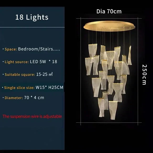 DecorBites™ Duplex Building Chandelier: Modern, Luxurious, LED, Large, Creative, Villa Pendant Lamp