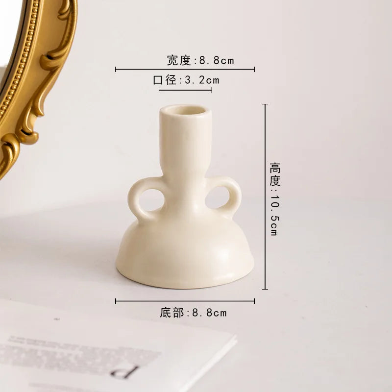 DecorBites™ Geometric Ceramic Candle Holder Set - Decorative Home Decor Ornaments