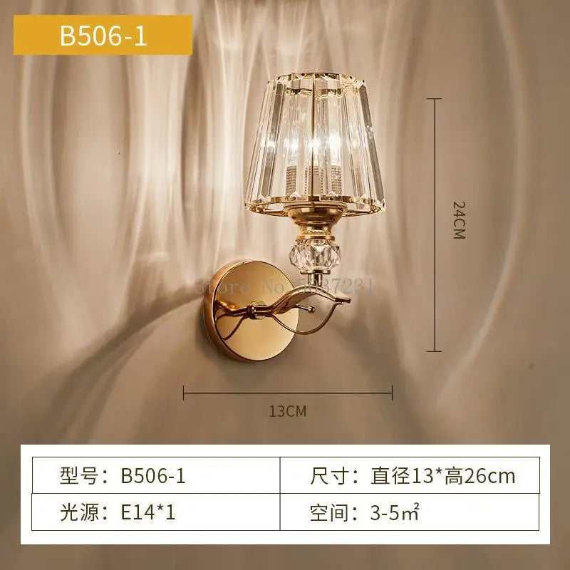 DecorBites™ Crystal Glass Wall Lamp for Bedroom Living Room Staircase