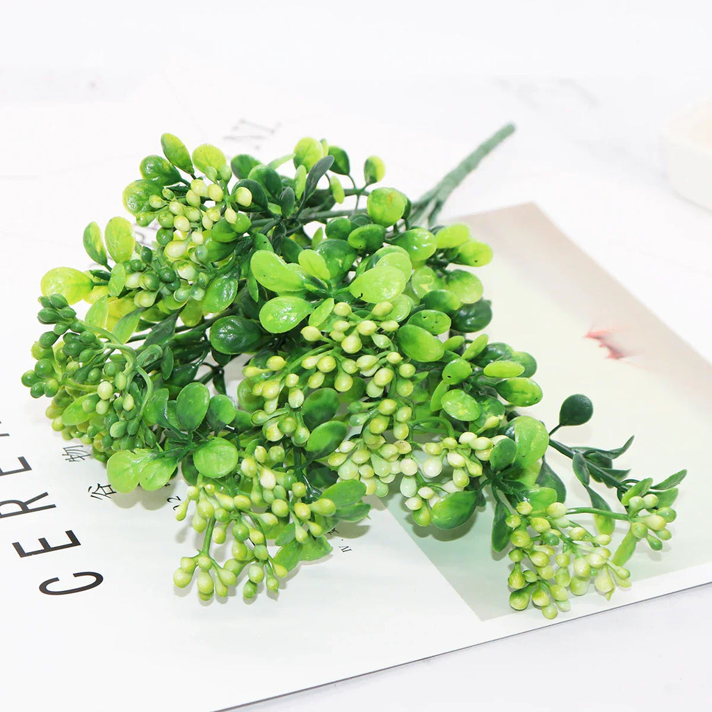 DecorBites™ Fruit Branch Plant Wall Decor with Green Landscape Grass - 7 Forks