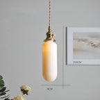 Japanese Ceramic Pendant Light With Polished Copper Finish