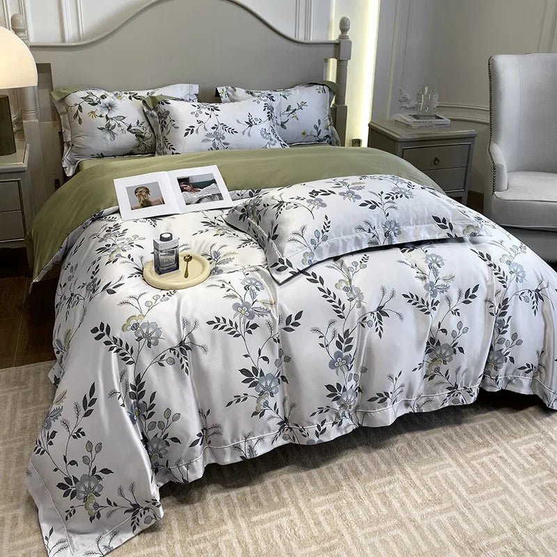 DecorBites™ 3D Printed Faux Silk Bedding Set - Cooling, Skin-Friendly, Non-Fading Comfort