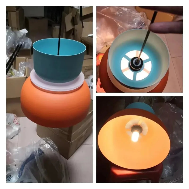Macaron Acrylic Pendant Light With Iron Shade