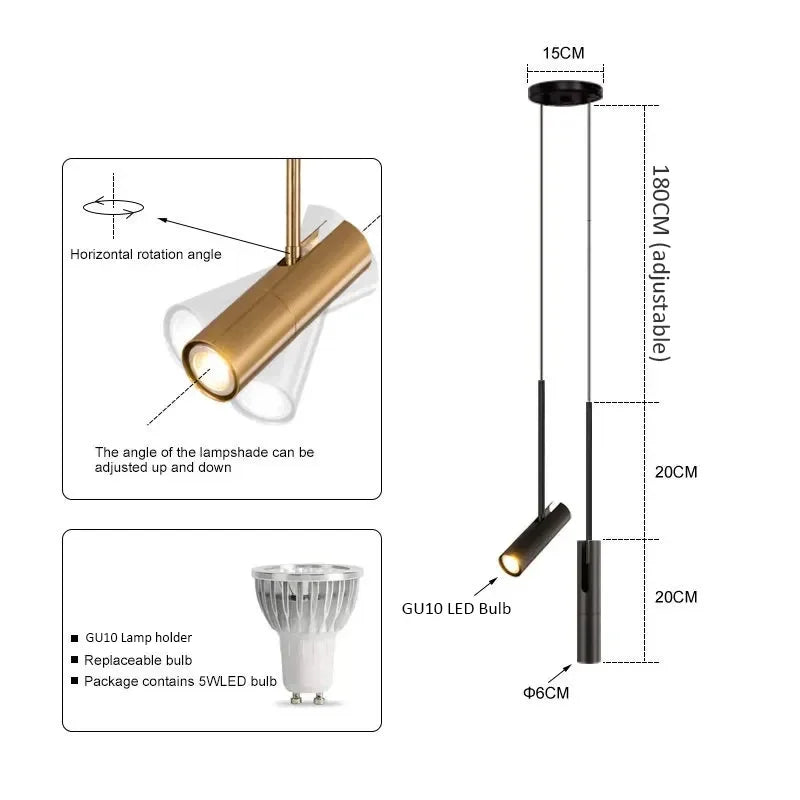DecorBites™ Adjustable LED Spotlight Chandelier for Bedroom Living Room Decor