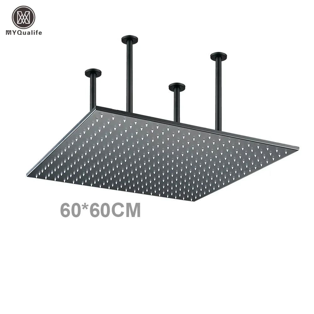 DecorBites™ 16"x32" LED Rainfall Shower Head - Color Changing Luxury Square Design