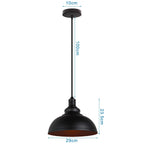 Vintage Black Metal Dome Pendant Light