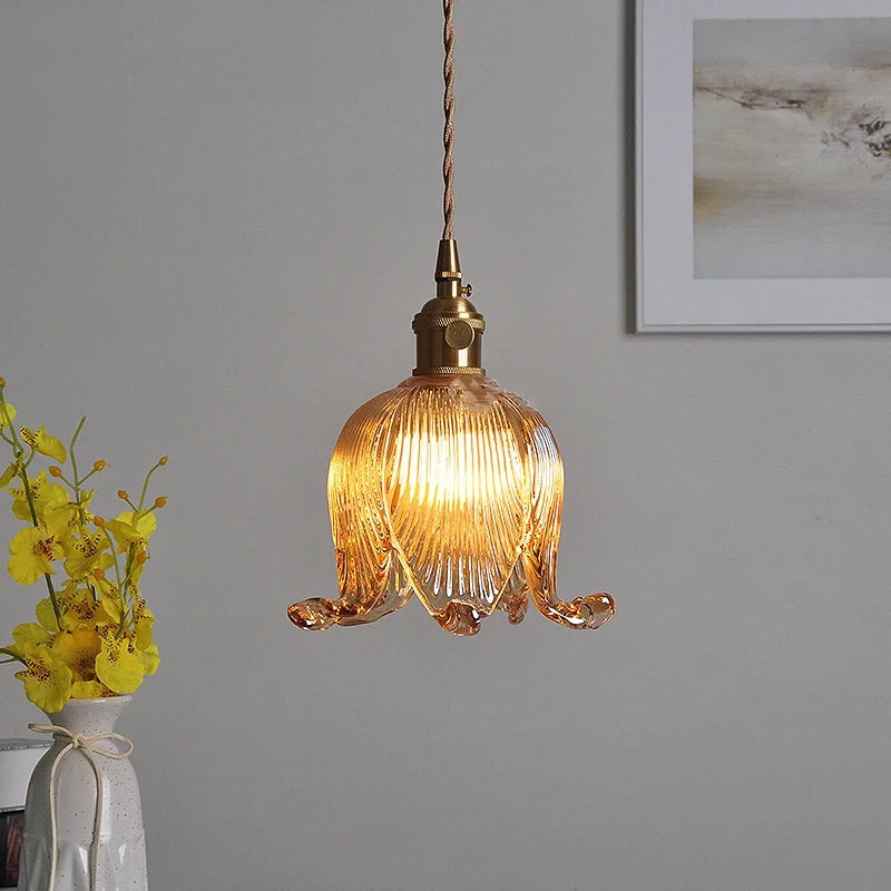 DecorBites™ Copper Glass LED Pendant Light - Modern Adjustable Hanging Fixture for Home deco