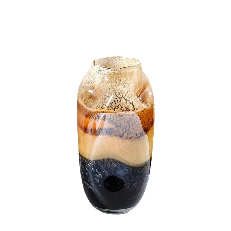 DecorBites™ Gradient Glass Vase with Irregular Floral Arrangement