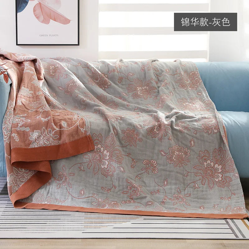 DecorBites™ Cotton Gauze Summer Quilt - Lightweight Air-Conditioning Blanket for Girls