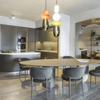 Italian Candy Glass Pendant Light in Black or White