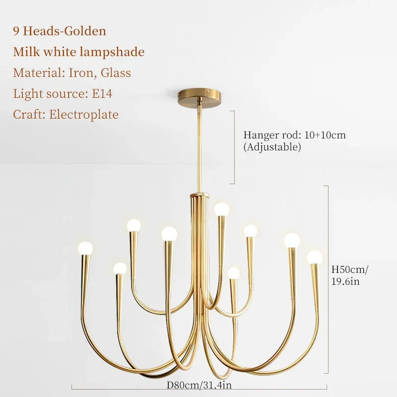 DecorBites™ French Style Black Pendant Light Chandelier - Luxury LED Ceiling Lamp