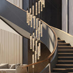 Art Deco Crystal Staircase Pendant Light