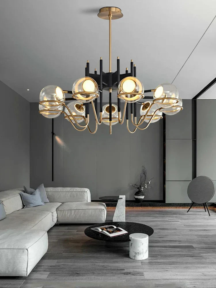 DecorBites™ Gray Glass Ceiling Chandelier Light Luxury Modern Room Decor LightS