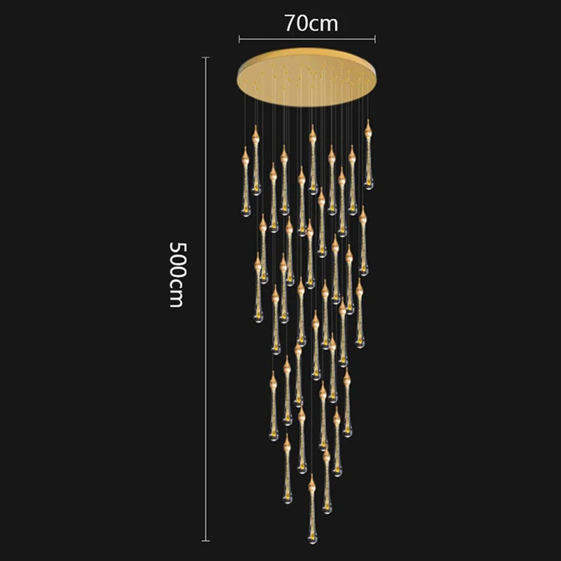 Modern Crystal Staircase Chandelier Pendant Light