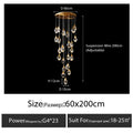 DecorBites™ Diamond Crystal Chandelier Staircase LED Large Living Room Hall Lighting