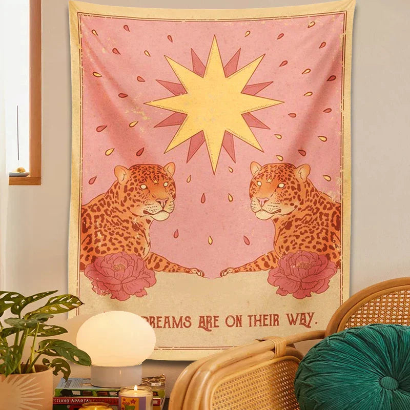 DecorBites™ Leopard Tapestry Wall Hanging | Psychedelic Bohemian Tapestries for Bedroom and Living Room