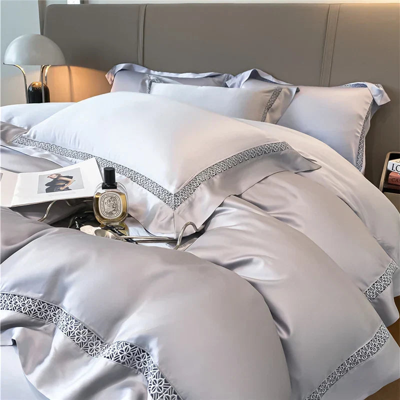 DecorBites™ Eucalyptus Fiber Lace Bedding Set for Soft, Silky & Cool Skin-friendly Comfort