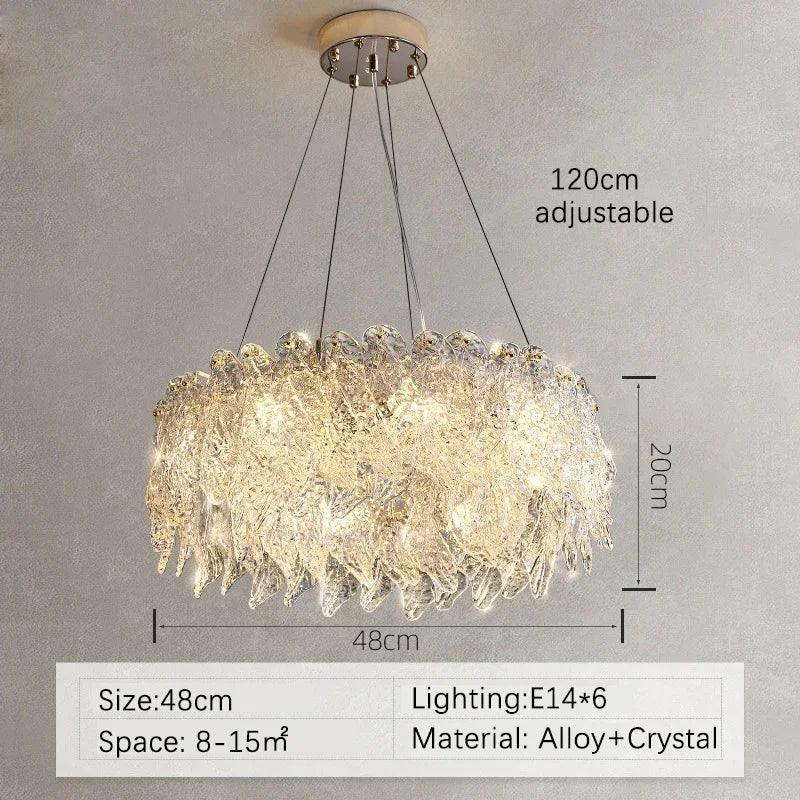 DecorBites™ Glass Petal LED Chandelier for Bedroom Dining Living Room Lighting