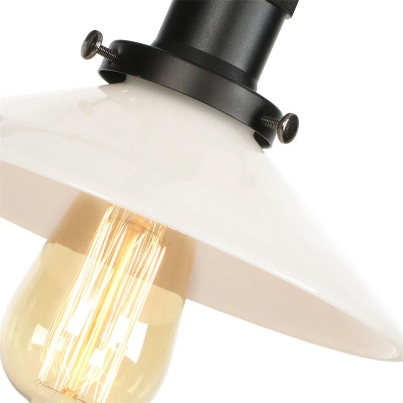 DecorBites™ LED Wall Lights: Industrial Style Bedside Lamp for Kitchen, Reading, Cafe - White Class